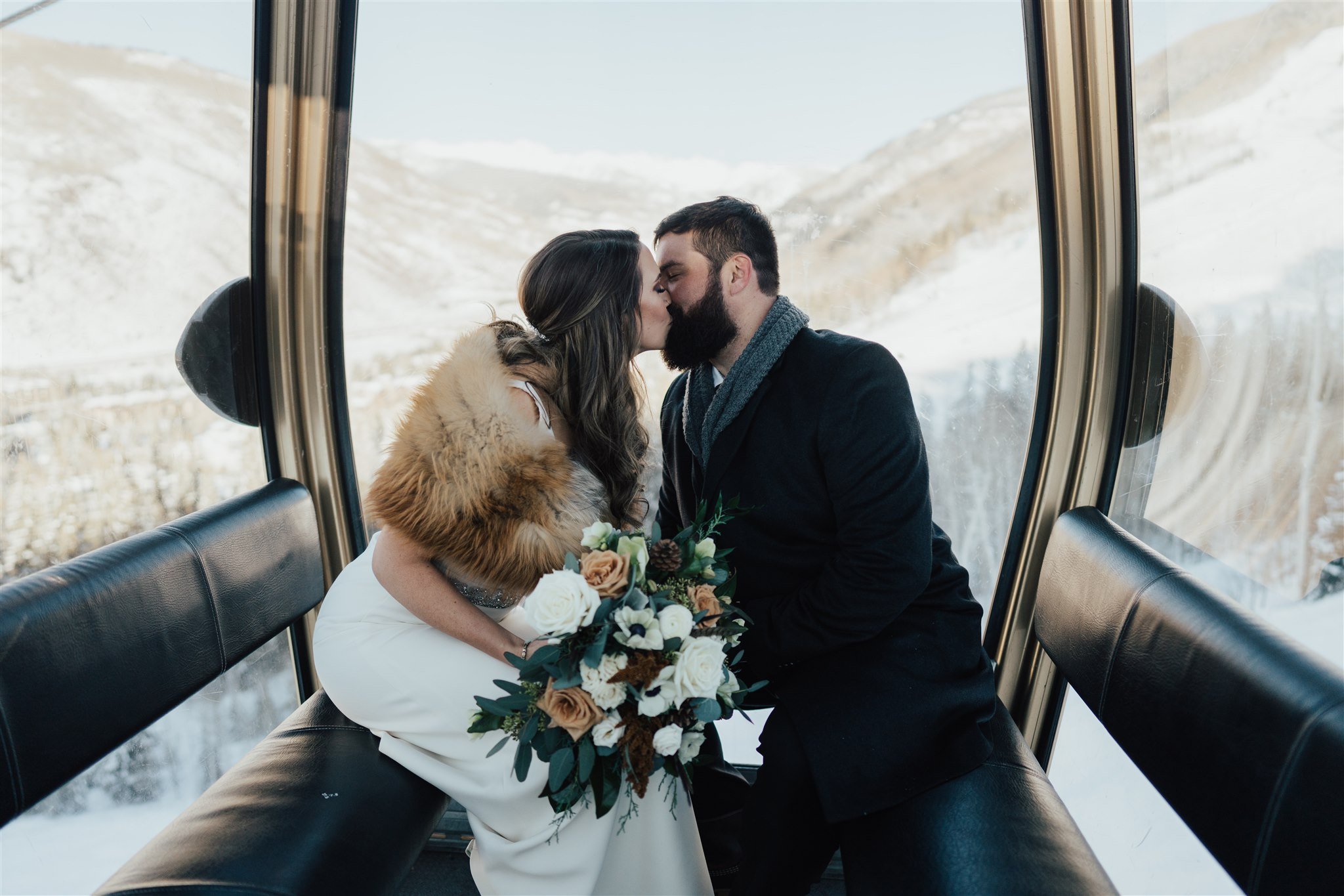  micro wedding vail mountain Colorado gondola  