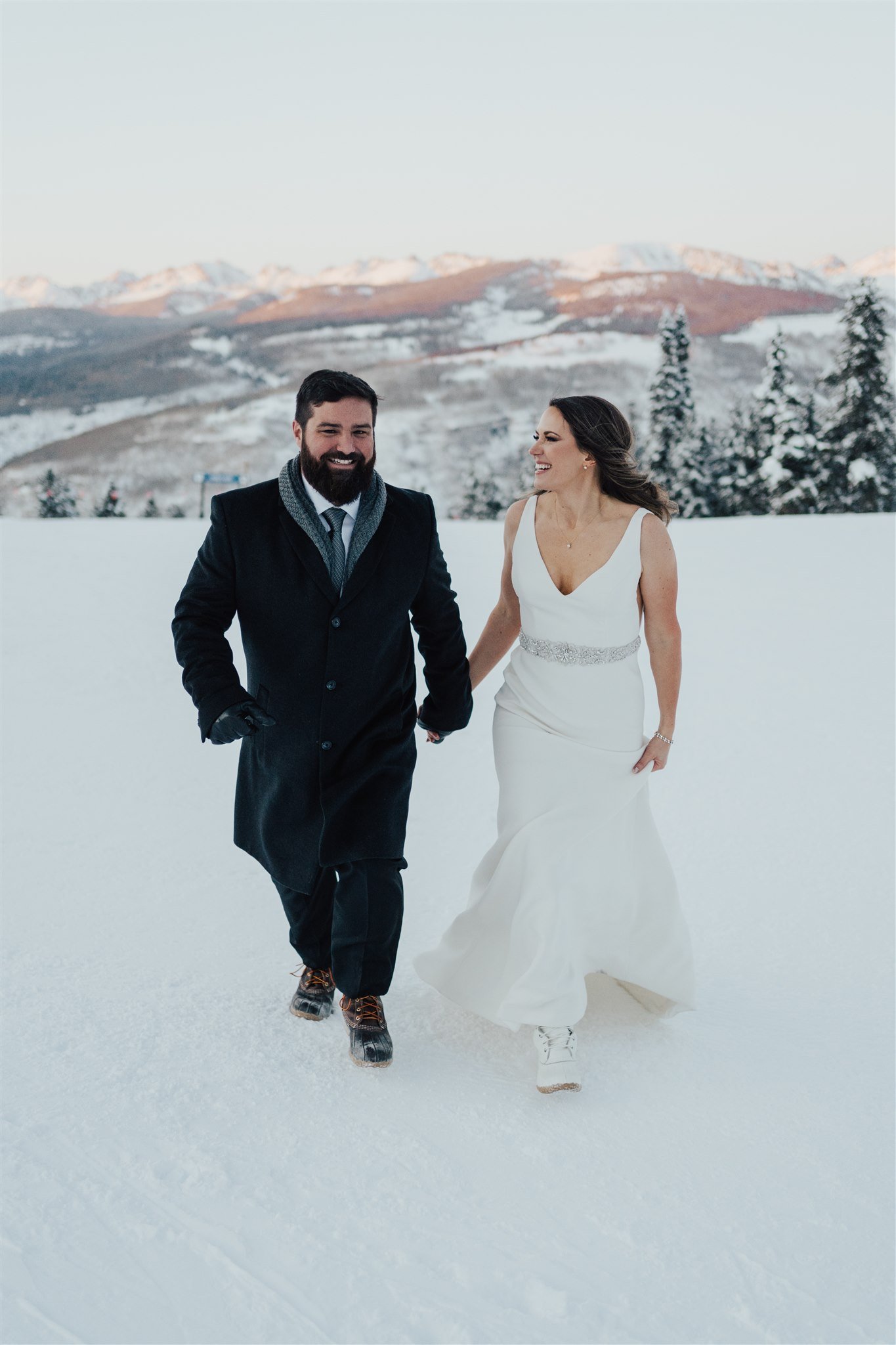  Anne Barge Colorado wedding winter mountiantop 