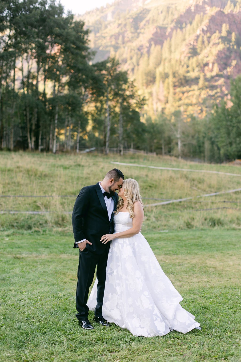  Colorado wedding aspen ceremony strapless aline gown  