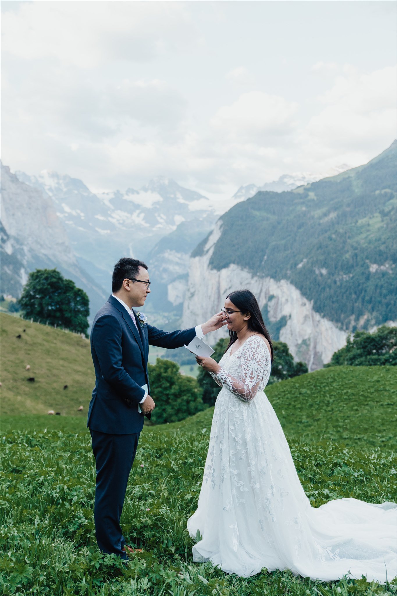 enarua bridal adventure wedding mountain elopement long sleeve dress Aline gown 