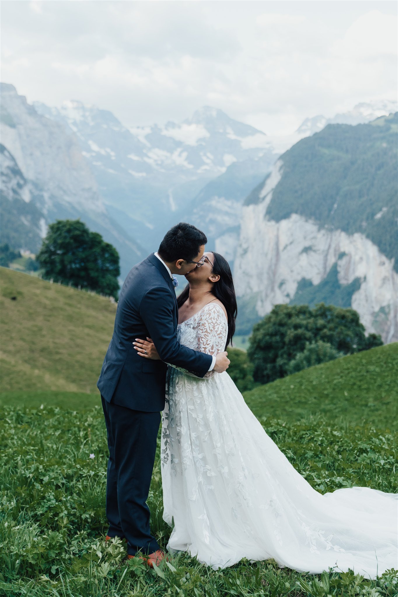  long sleeve gown a line mountain wedding adventure elopement  