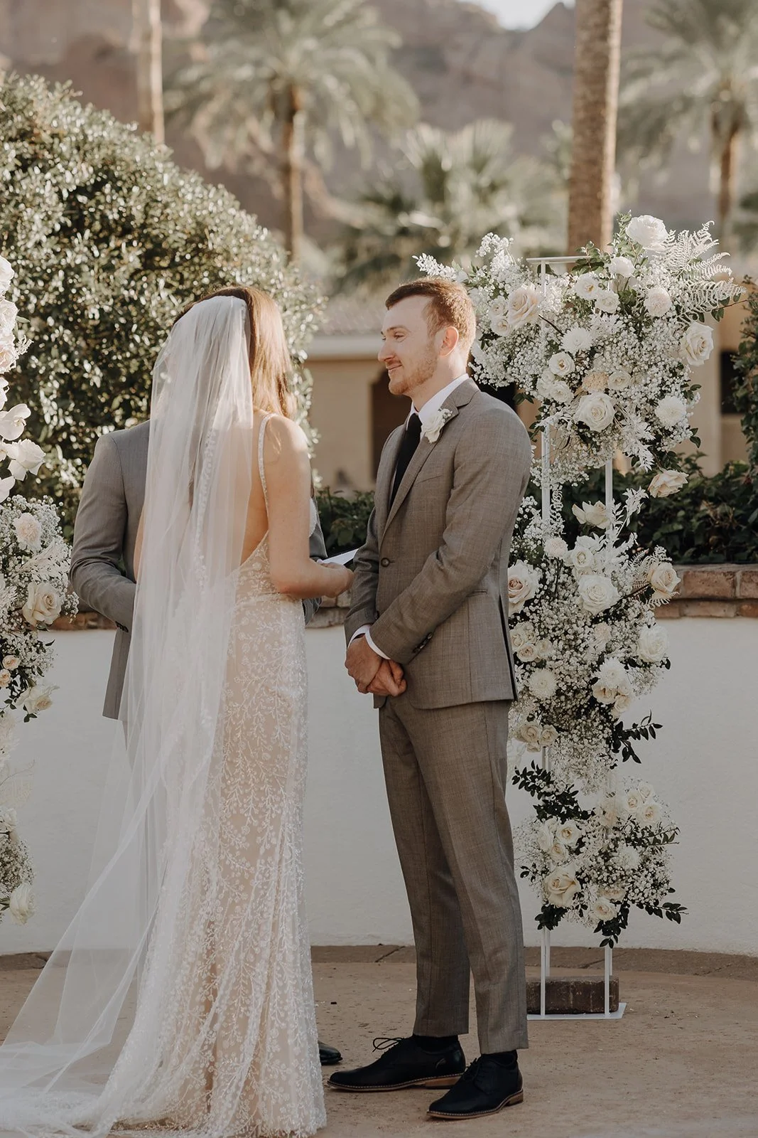  fitted gown dramatic veil Galia Lahav beaded 