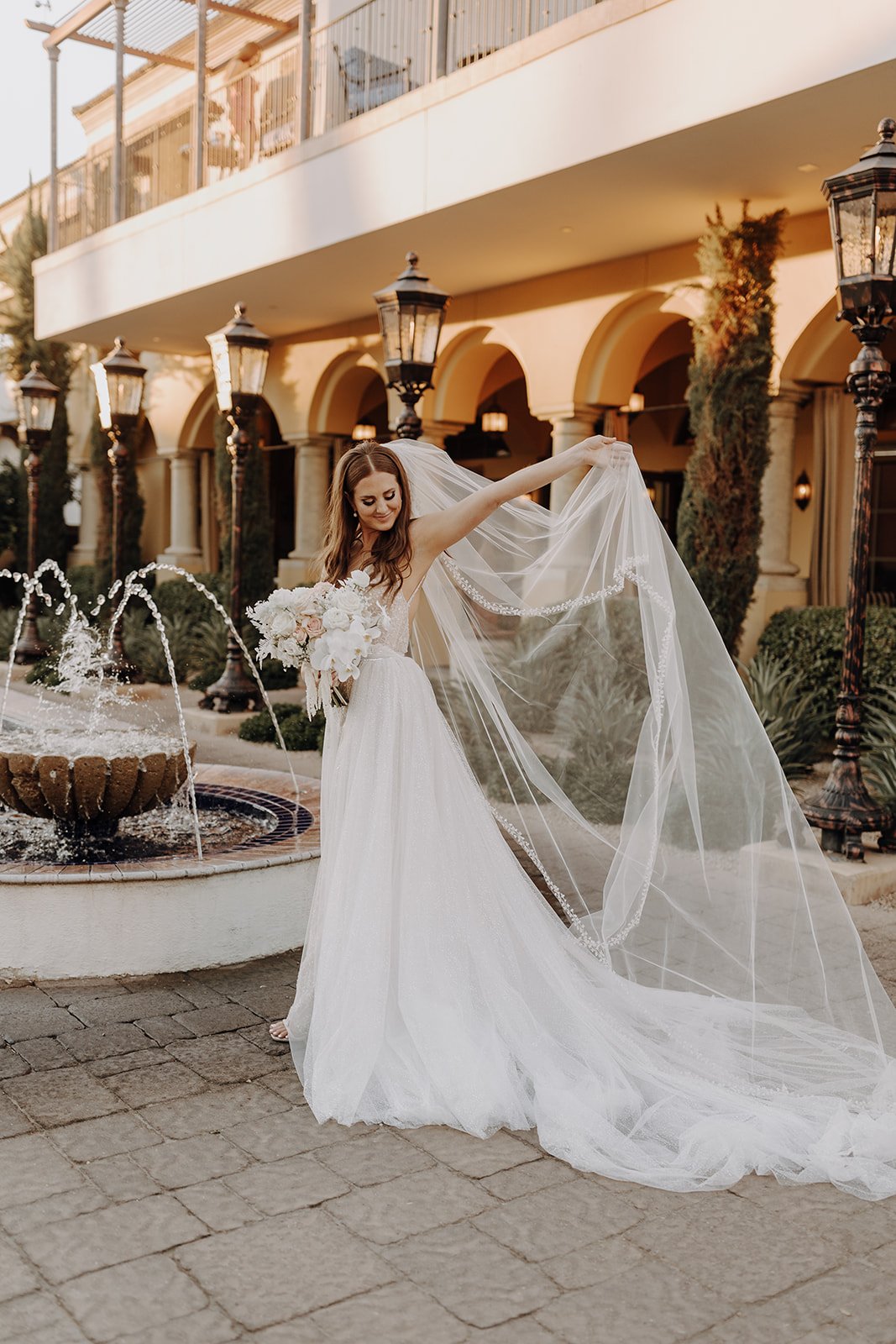  Galia Lahav overskirt dramatic veil outdoor wedding  