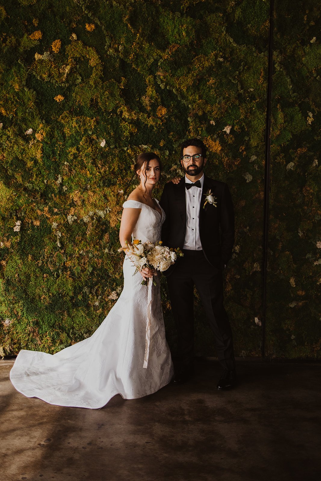  Anne Barge Anne Barge Bridal Anne Barge Frankie fitted gown off the shoulder wedding gown Denver wedding Colorado wedding yellow florals fall flowers 