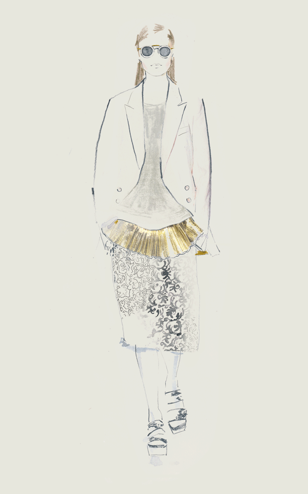 Illustrations by me, Dries Van Noten Spring '14.