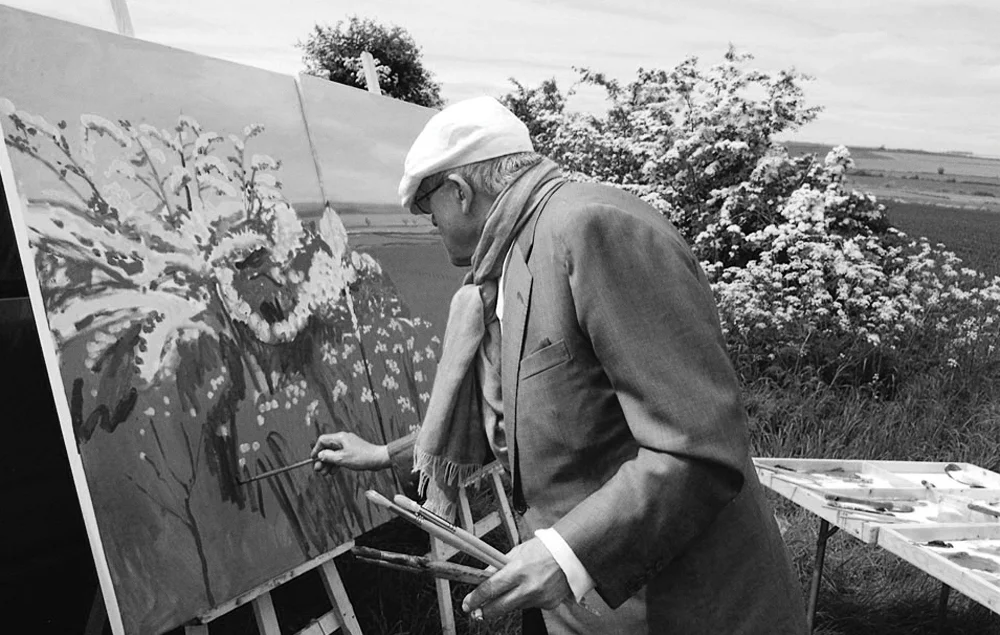 David Hockney painting Woldgate before Kilham, 2007.