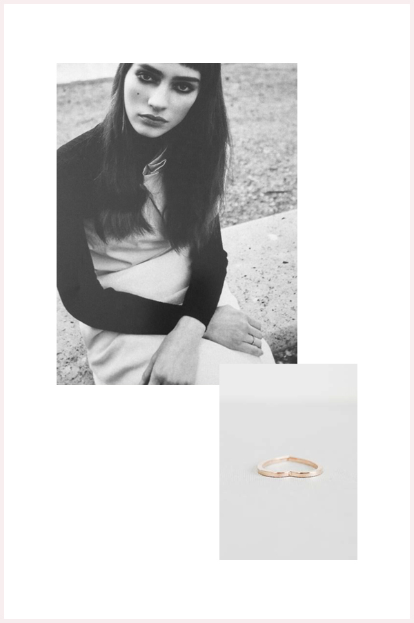 Editorial photo via Repossi, product photo via Département Féminin. Photos below by me, Céline knit top and Repossi Coeur d'Antifer ring.