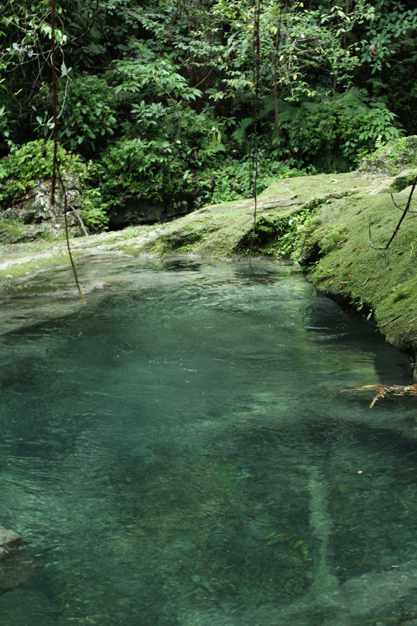 Cool crystalline pools at the top of Reach Falls