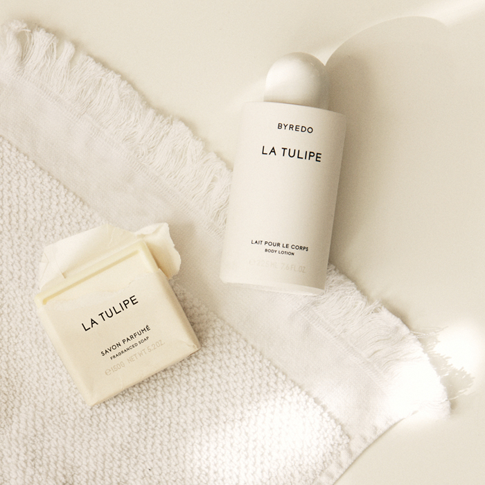Byredo La Tulipe Soap and Body Lotion. Photo by me. 