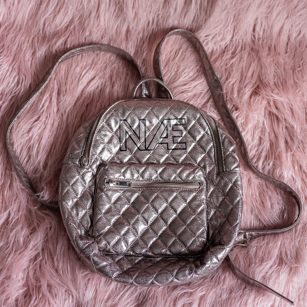 NAE Gold Quilted Backpack
