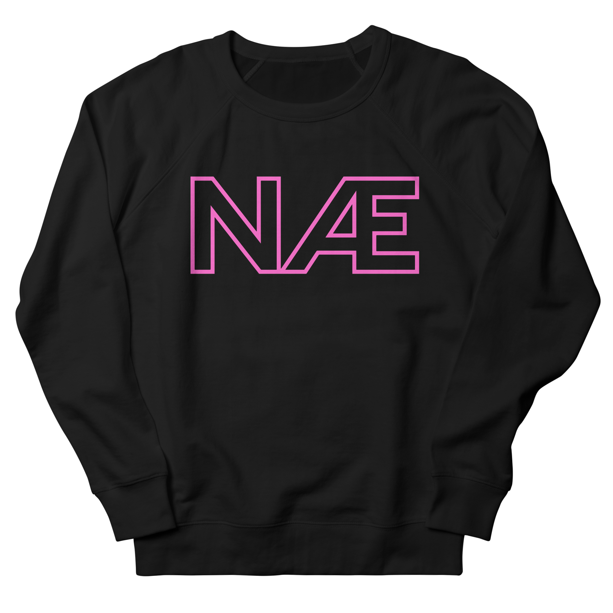 NAE Pink Logo on Black Sweatshirt