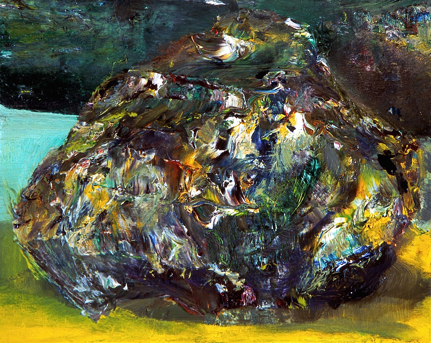   This Rock Contains All the Known Elements , 2004, oil on canvas, 8 x 10 inches 