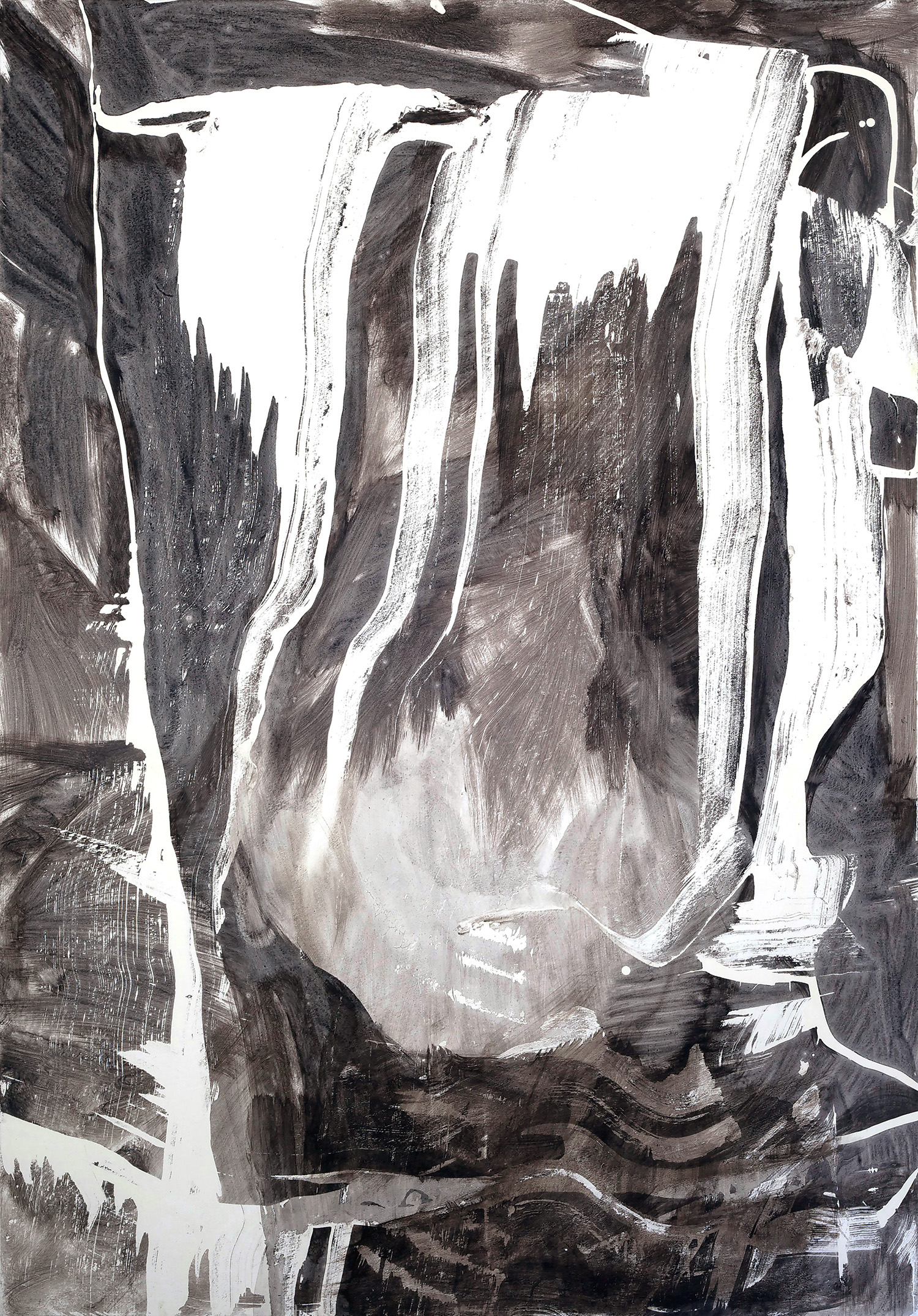   Falls (Anthracite) , 2012, acrylic on canvas, 60 x 42 inches 