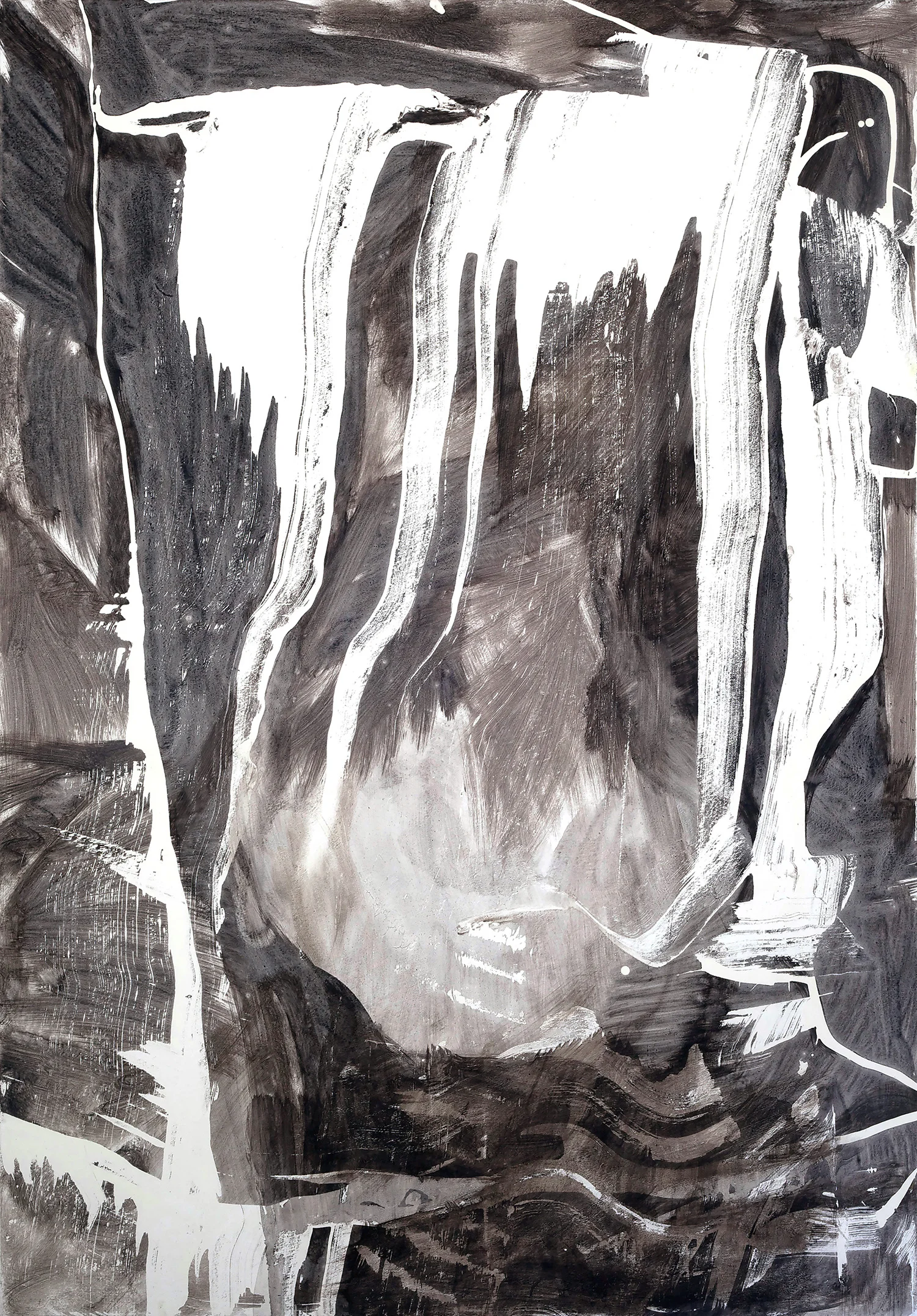 Falls (Anthracite) , 2012, acrylic on canvas, 60 x 42 inches