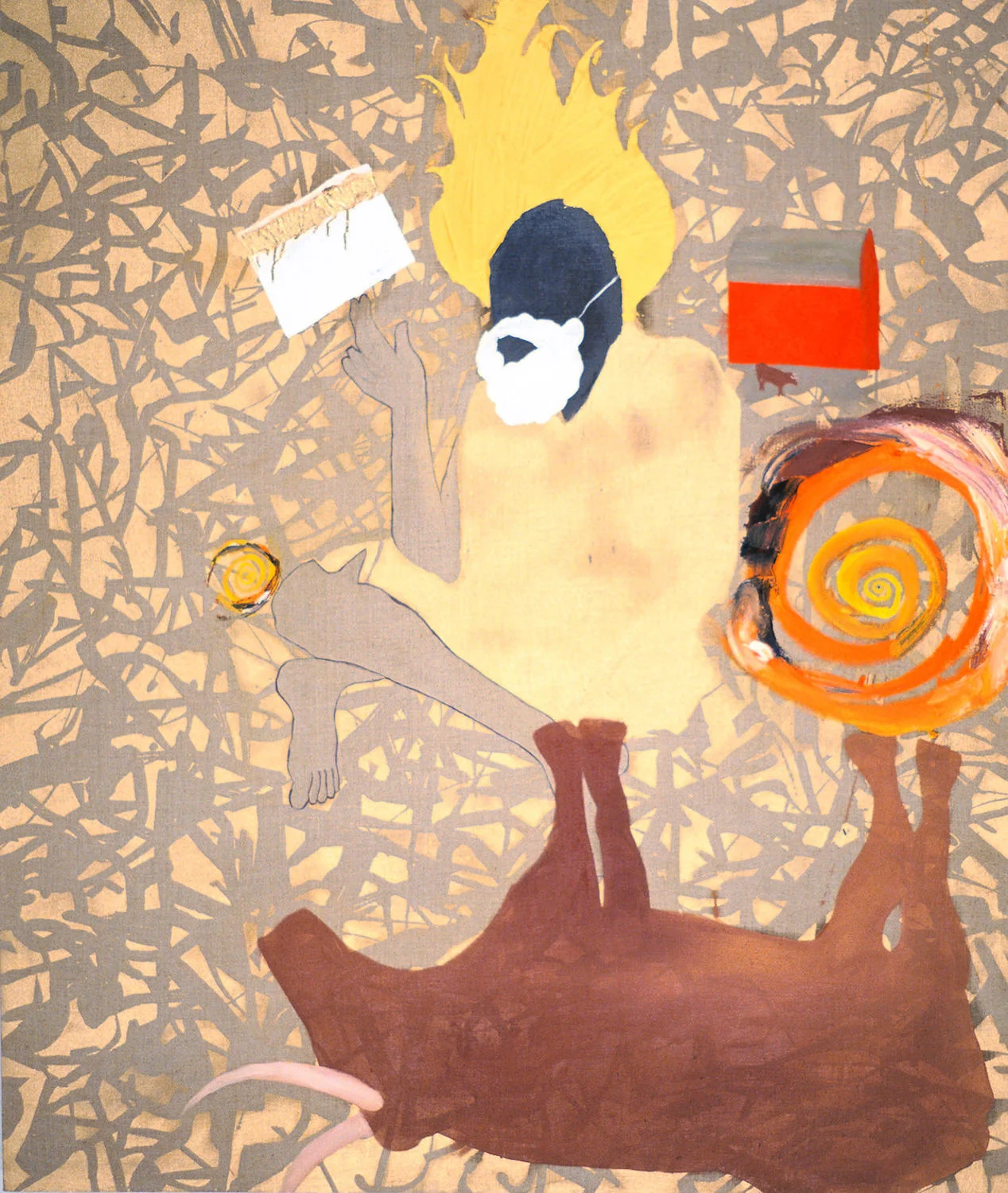 Wizard, 99 Cents , 2001, oil paint and spray enamel on canvas, 72 x 48 inches