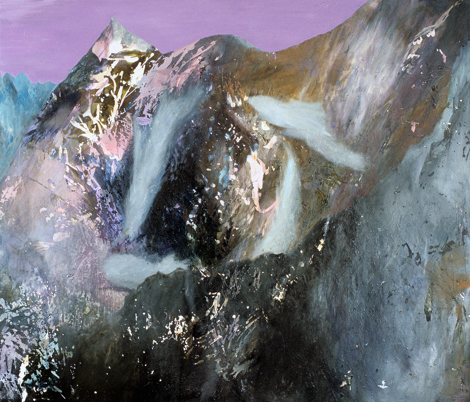   Mountain , 2003, oil paint and latex adhesive on canvas, 72 x 84 inches 