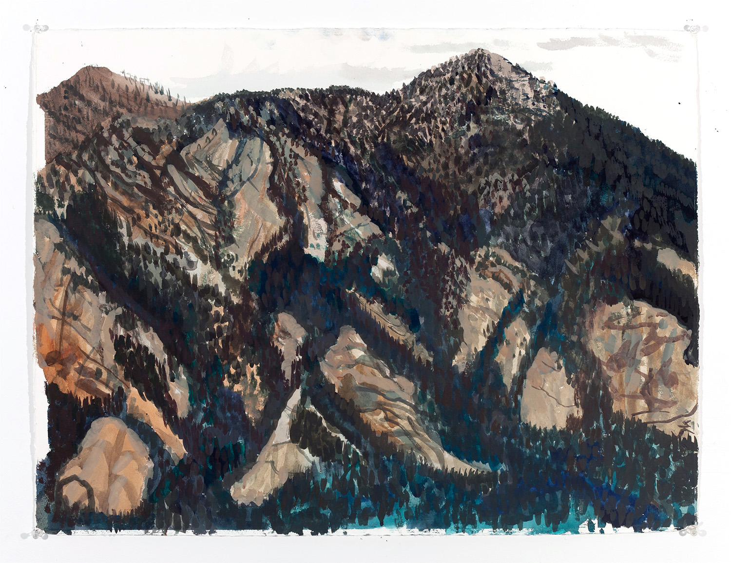  Bear Peak no. 1, 2015, watercolor and gouache on paper, 22 x 30 inches 