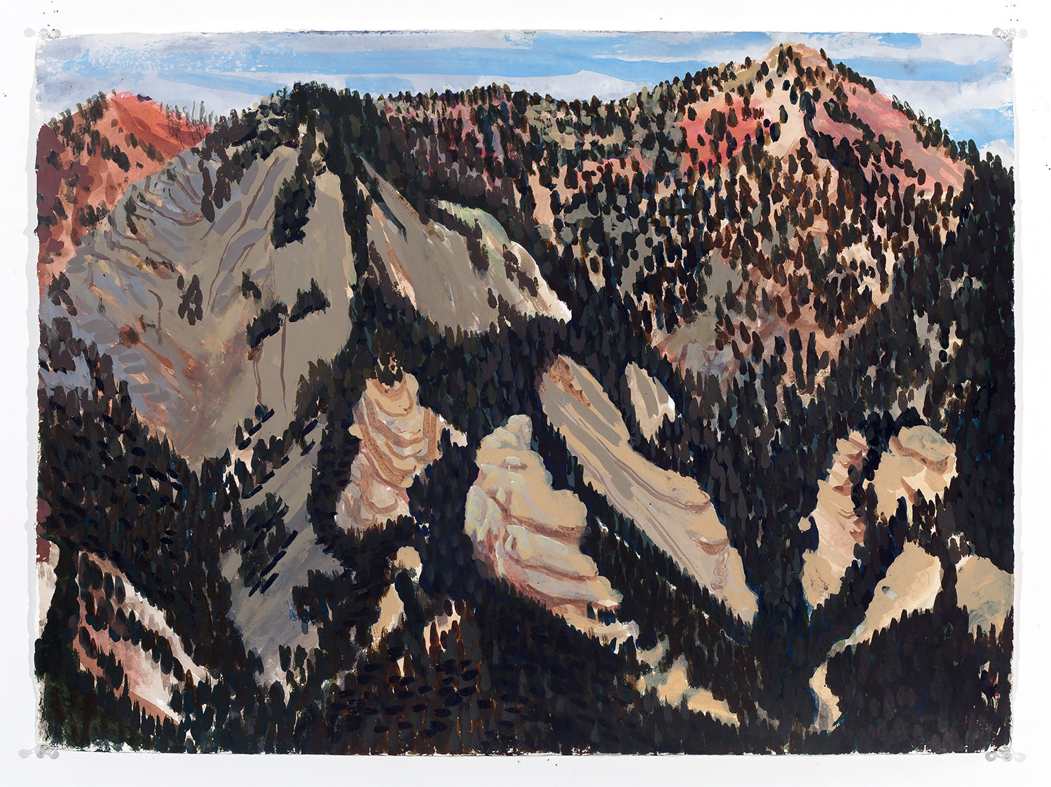  Bear Peak no. 3, 2016, watercolor and gouache on paper, 22 x 30 inches 