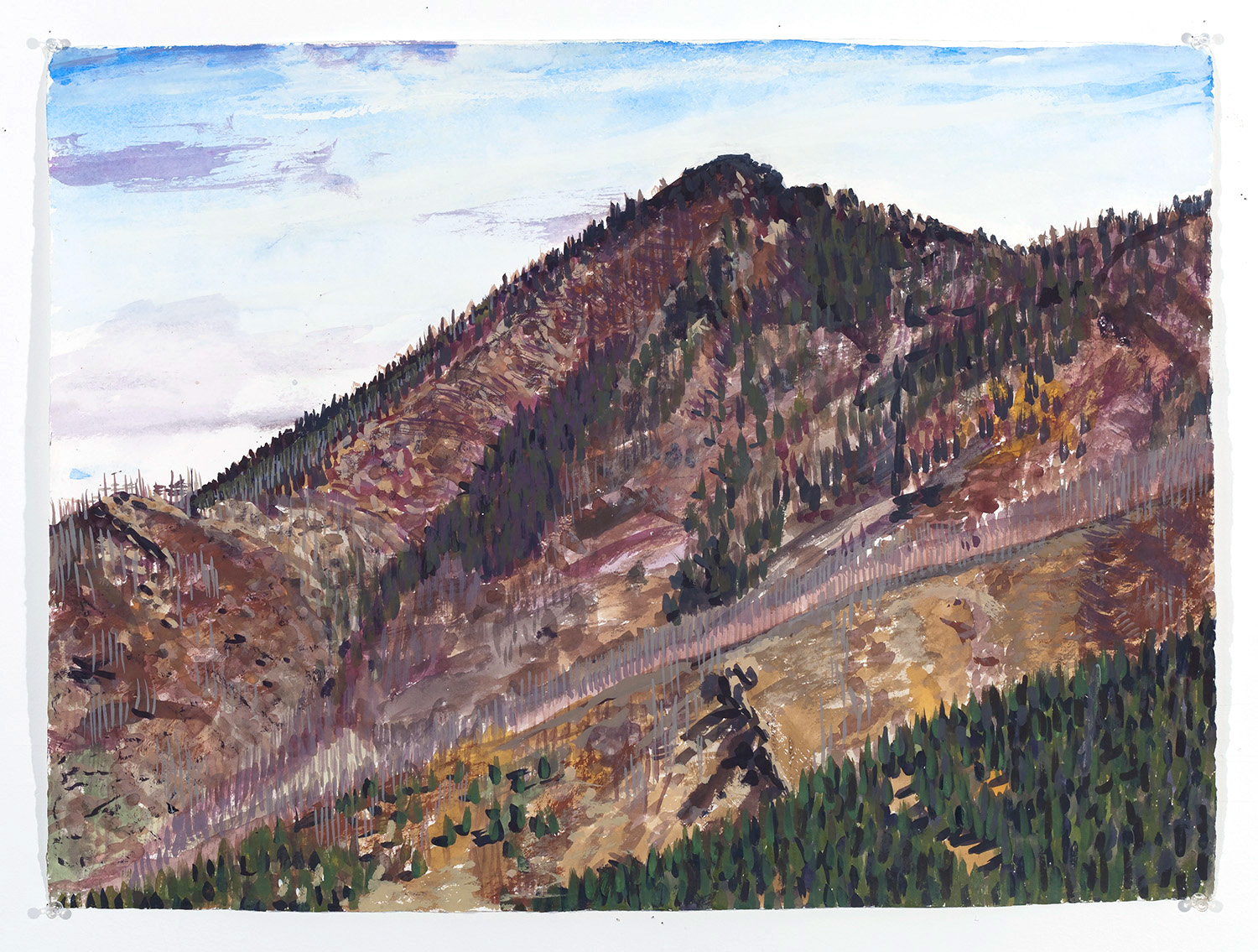  Bear Peak no. 5 (left half), 2017, watercolor and gouache on paper, 22 x 30 inches 