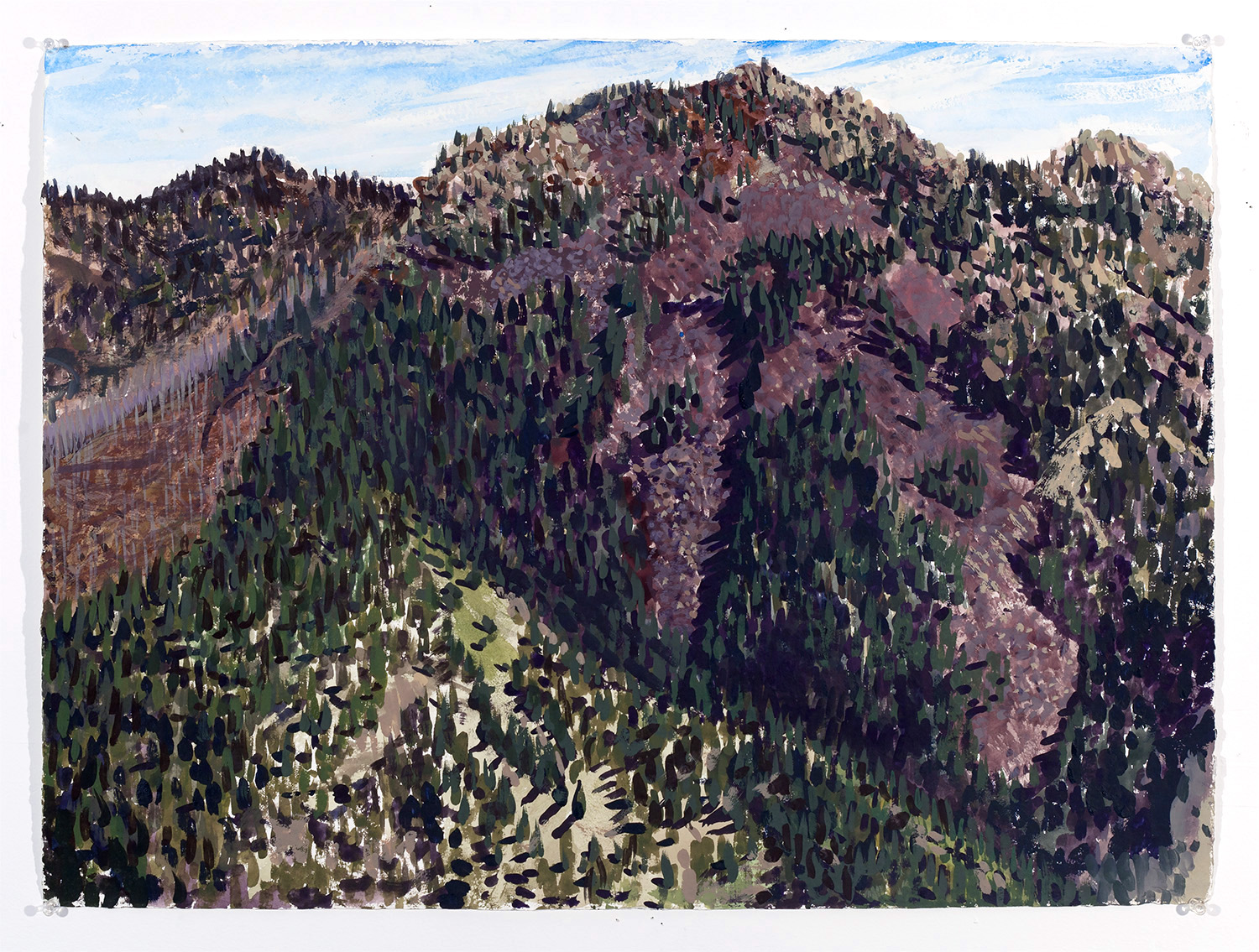  Bear Peak no. 5 (right half), 2017, watercolor and gouache on paper, 22 x 30 inches 