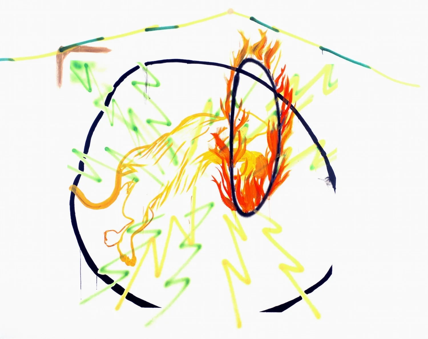 Big Top Painting , 2001, oil paint and spray enamel on canvas, 108 x 84 inches