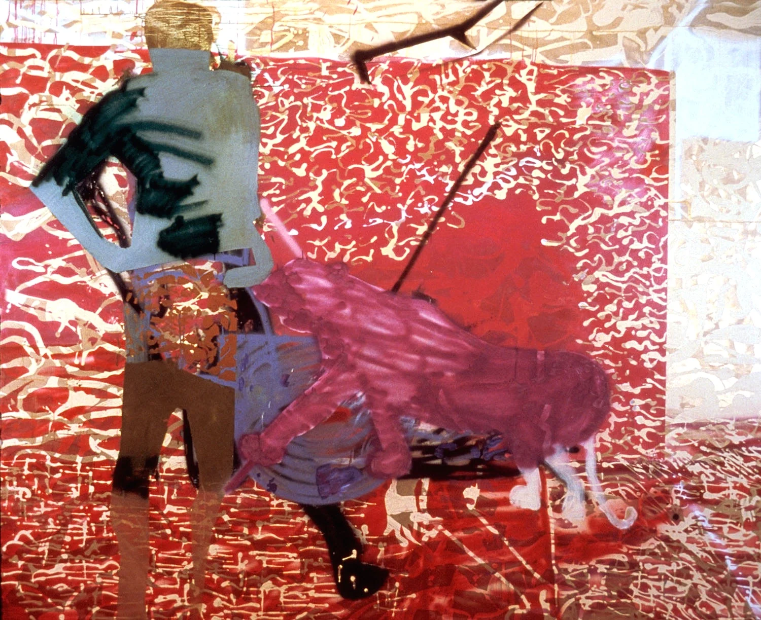 The Animal Trainer , 2001, oil paint and spray enamel on canvas, 84 x 108 inches