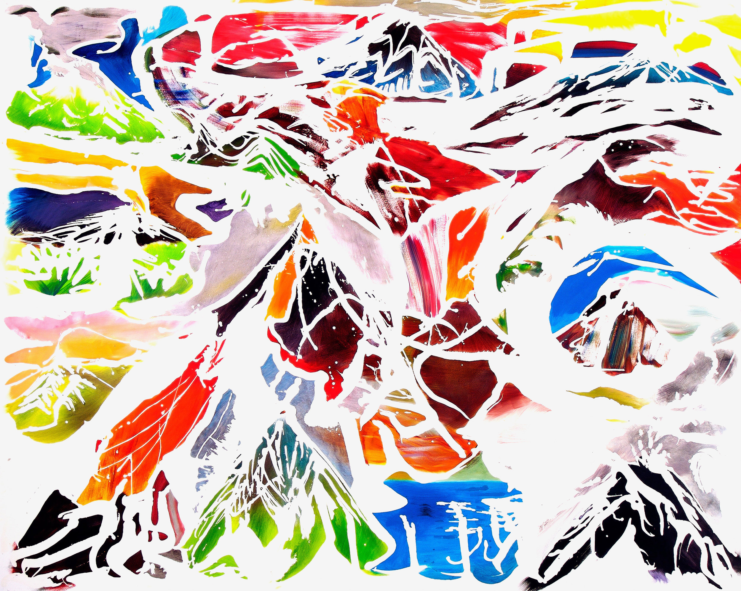   Earth’s Most Famous Volcanoes 1 , 2007, oil on canvas, 96 x 120 inches 