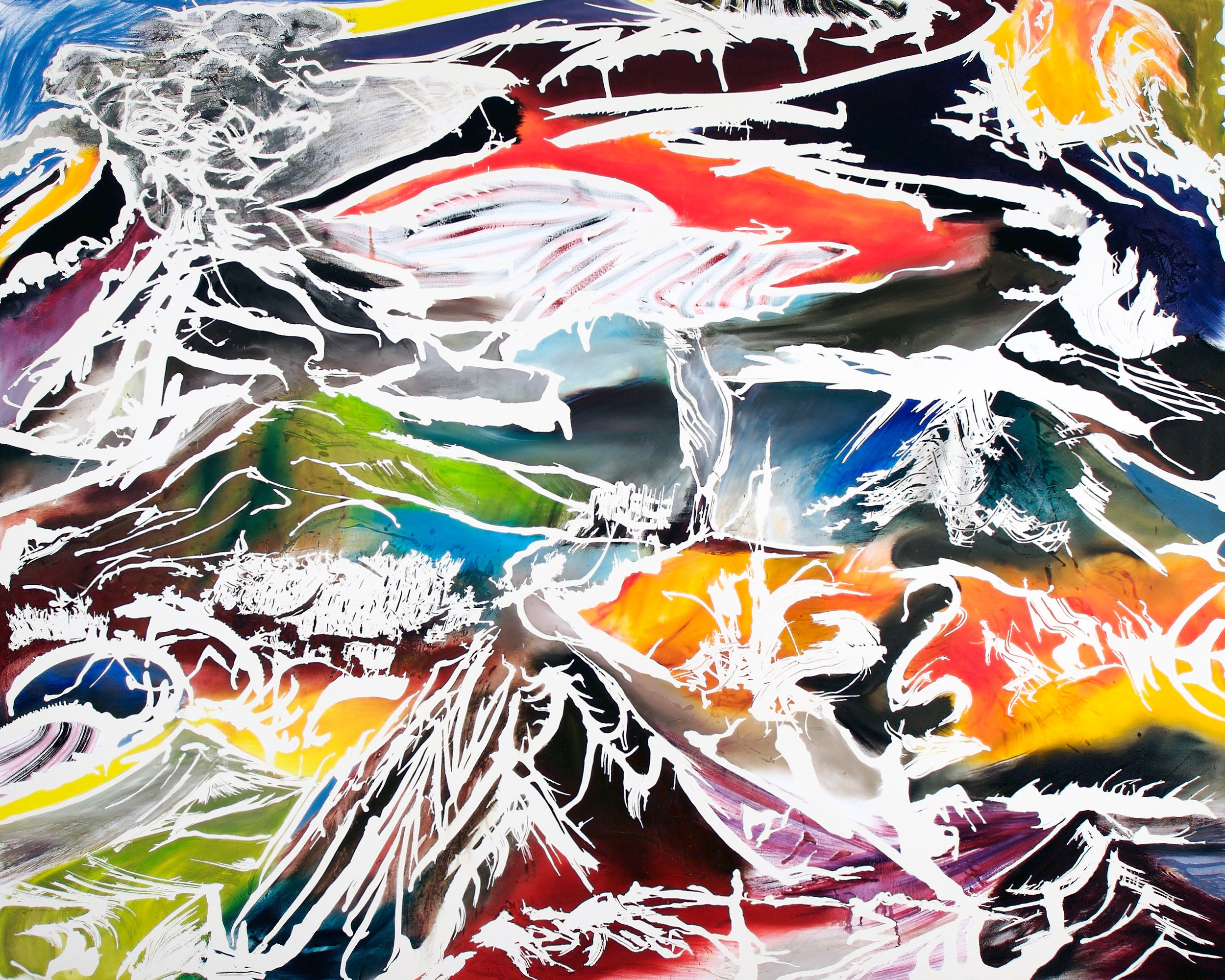   Earth’s Most Famous Volcanoes 2 , 2007, oil on canvas, 96 x 120 inches 