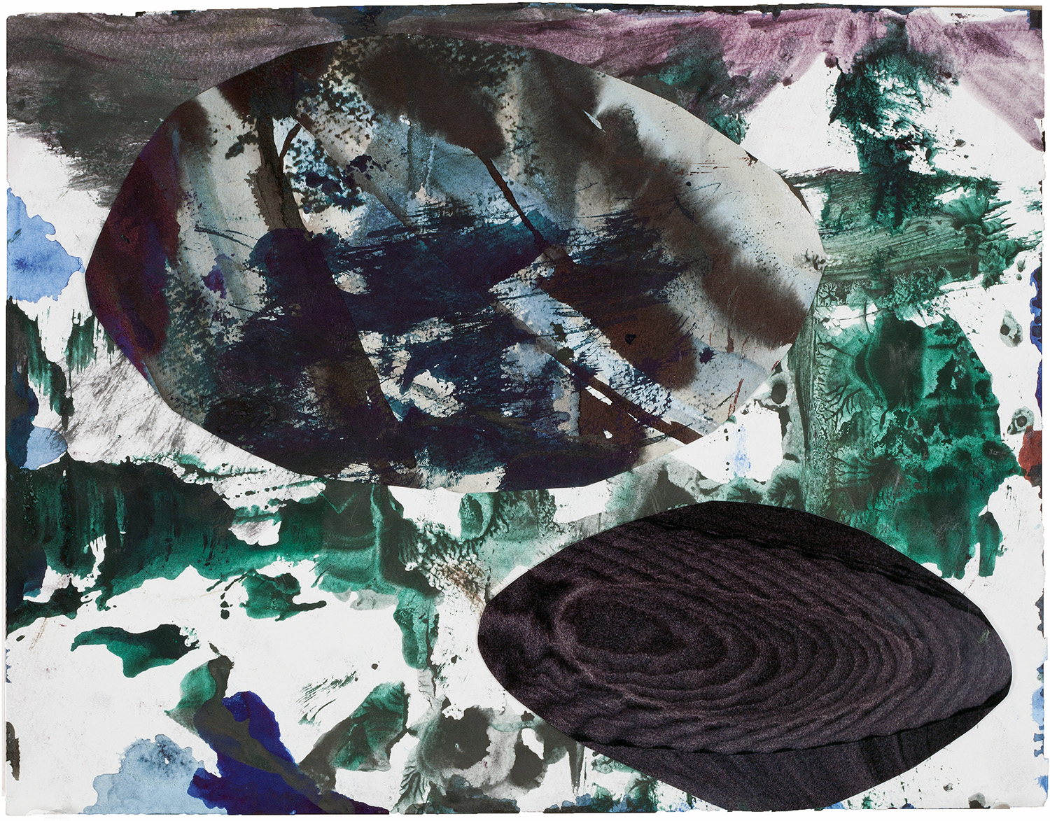  Untitled (Post-Antarctic 2B), 2011, watercolor, inkjet print and collage on paper, 11 x 14 inches 