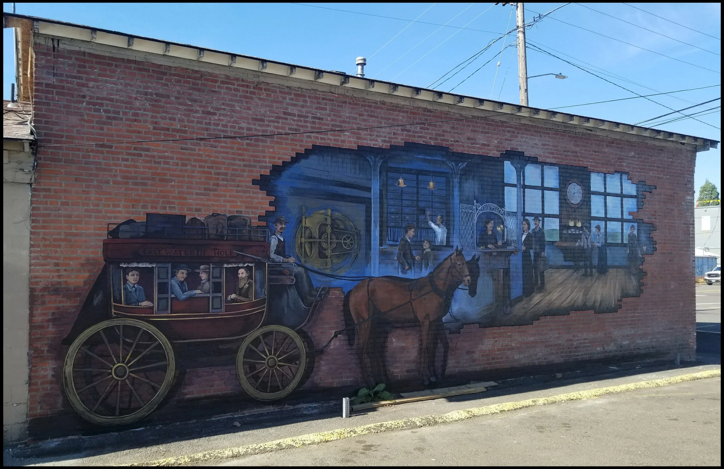 Mural for the Last Waterin' Hole bar in North Plains, Oregon