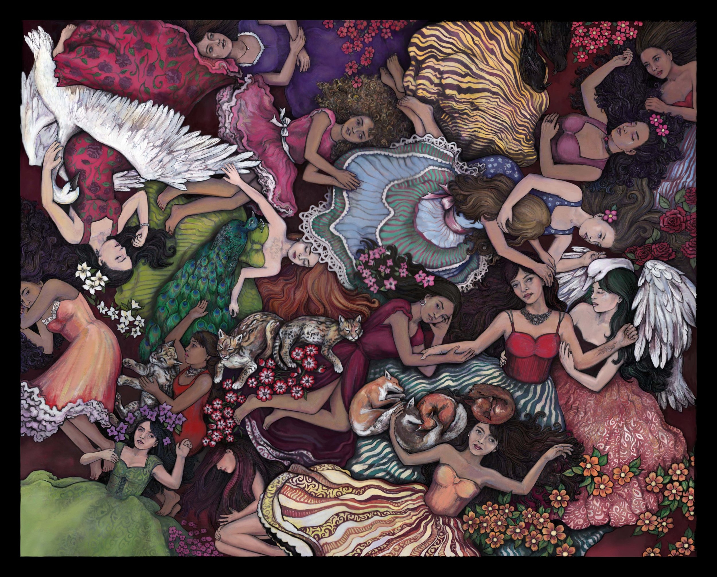 “Ladies in Waiting,” a wallpaper design