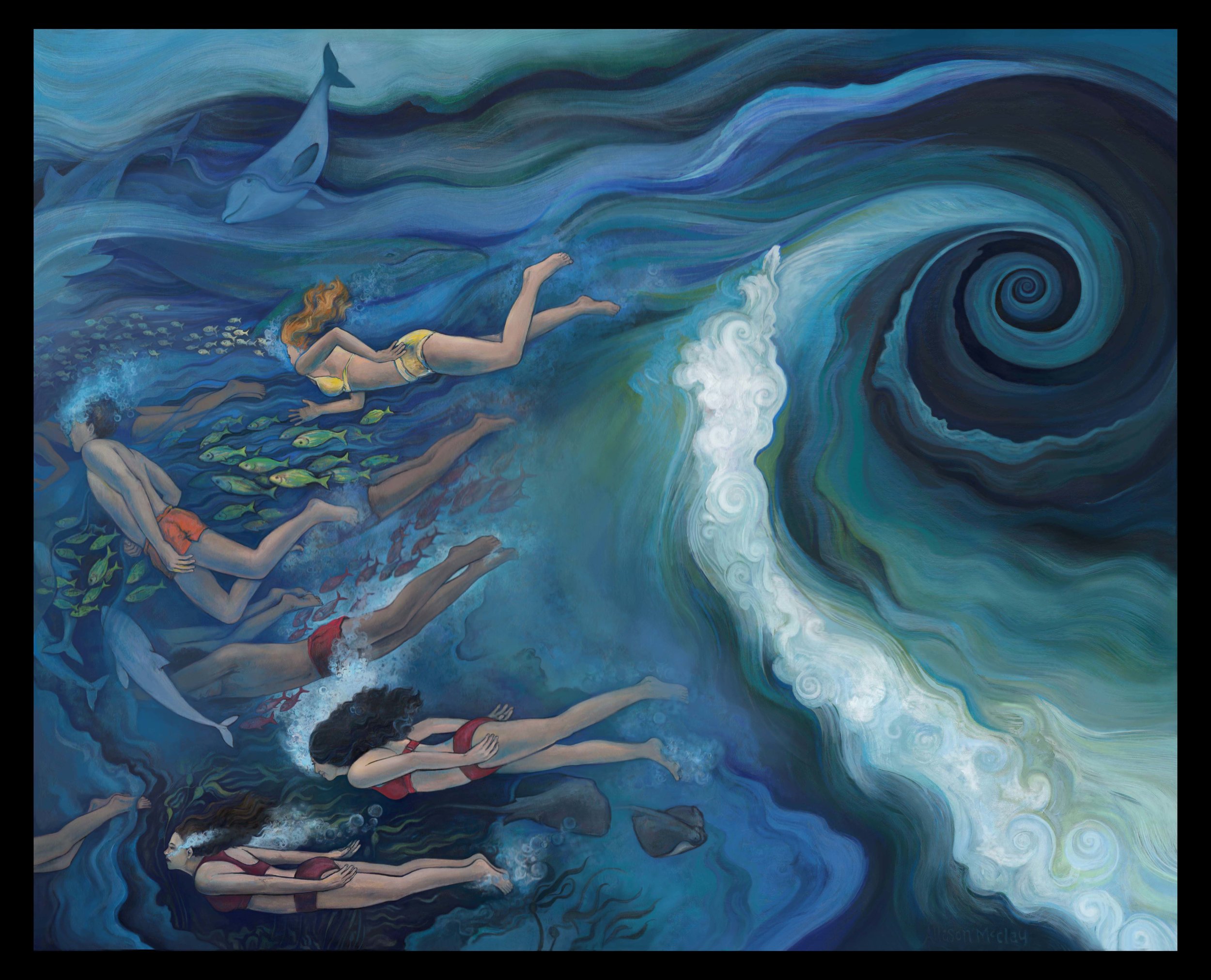 “Swimmers,” prototype for a mural