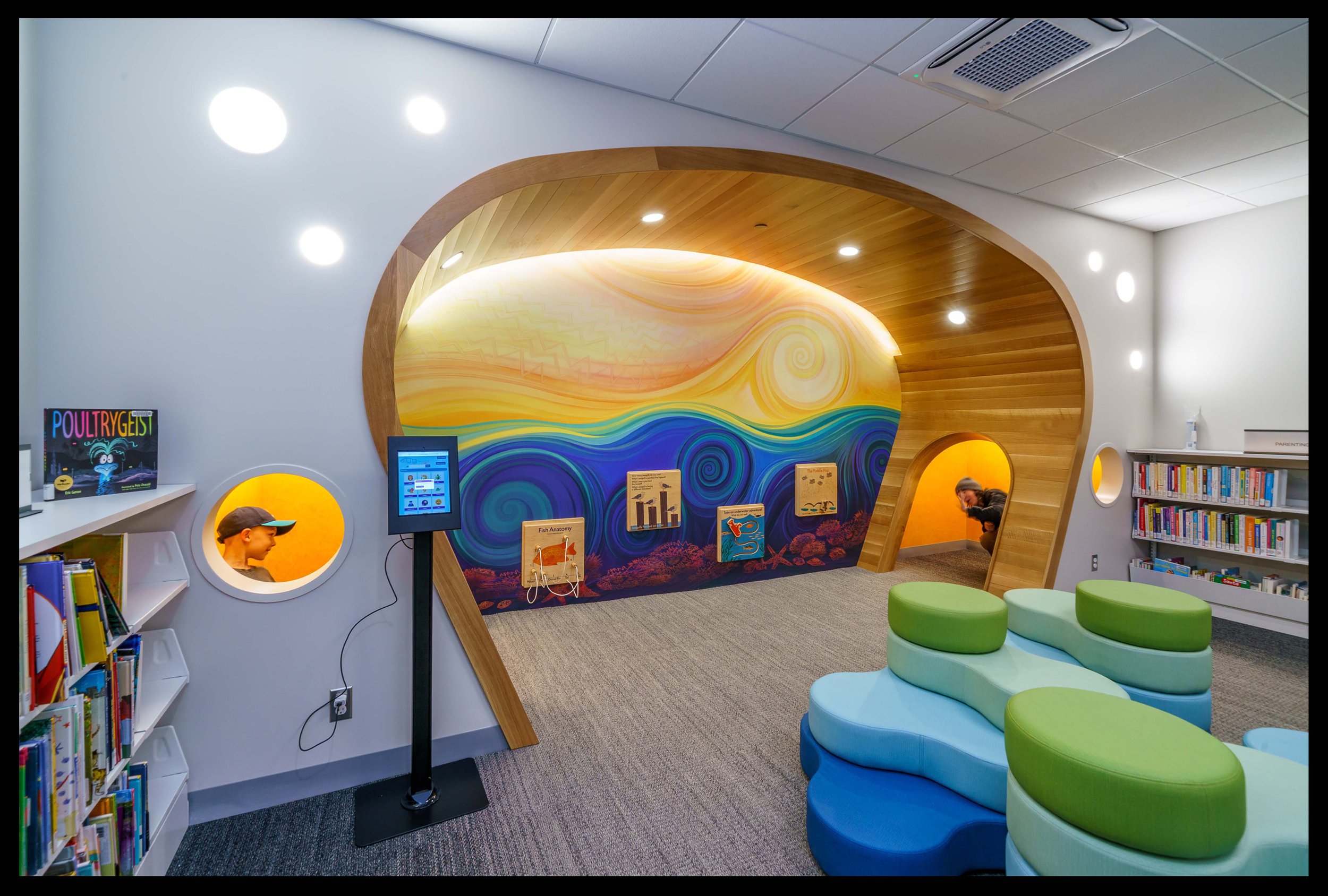  Collaboration with Rudy Redstone Serna, a digital wallpaper design for the children’s section of the newly renovated Astoria Public Library. 