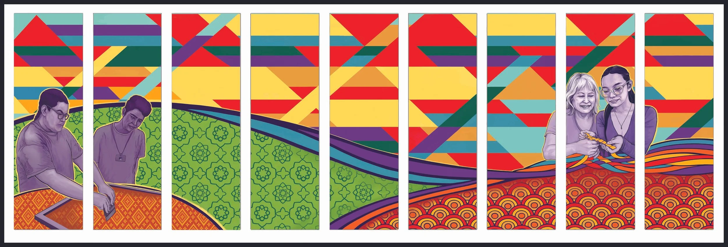  Artwork for Beaverton High School’s Multicultural room door. Collaboration with Rudy Redstone Serna. 
