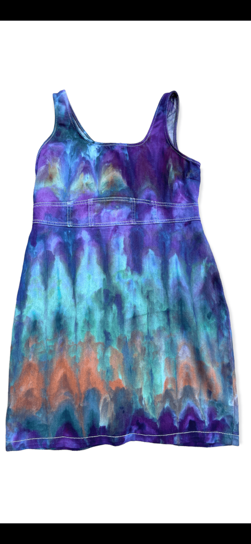 white christmas dresses SILK EMBROIDERED TIE DYE ELEMENTAL BLUE DRESS main image 1
