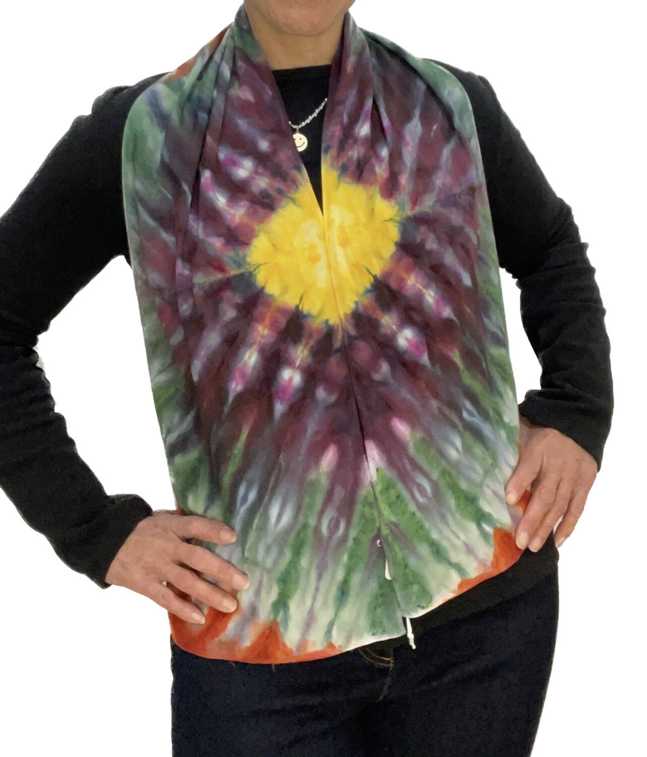 Ice Dyed Scarf, Tie Dye Scarf, Unique Design