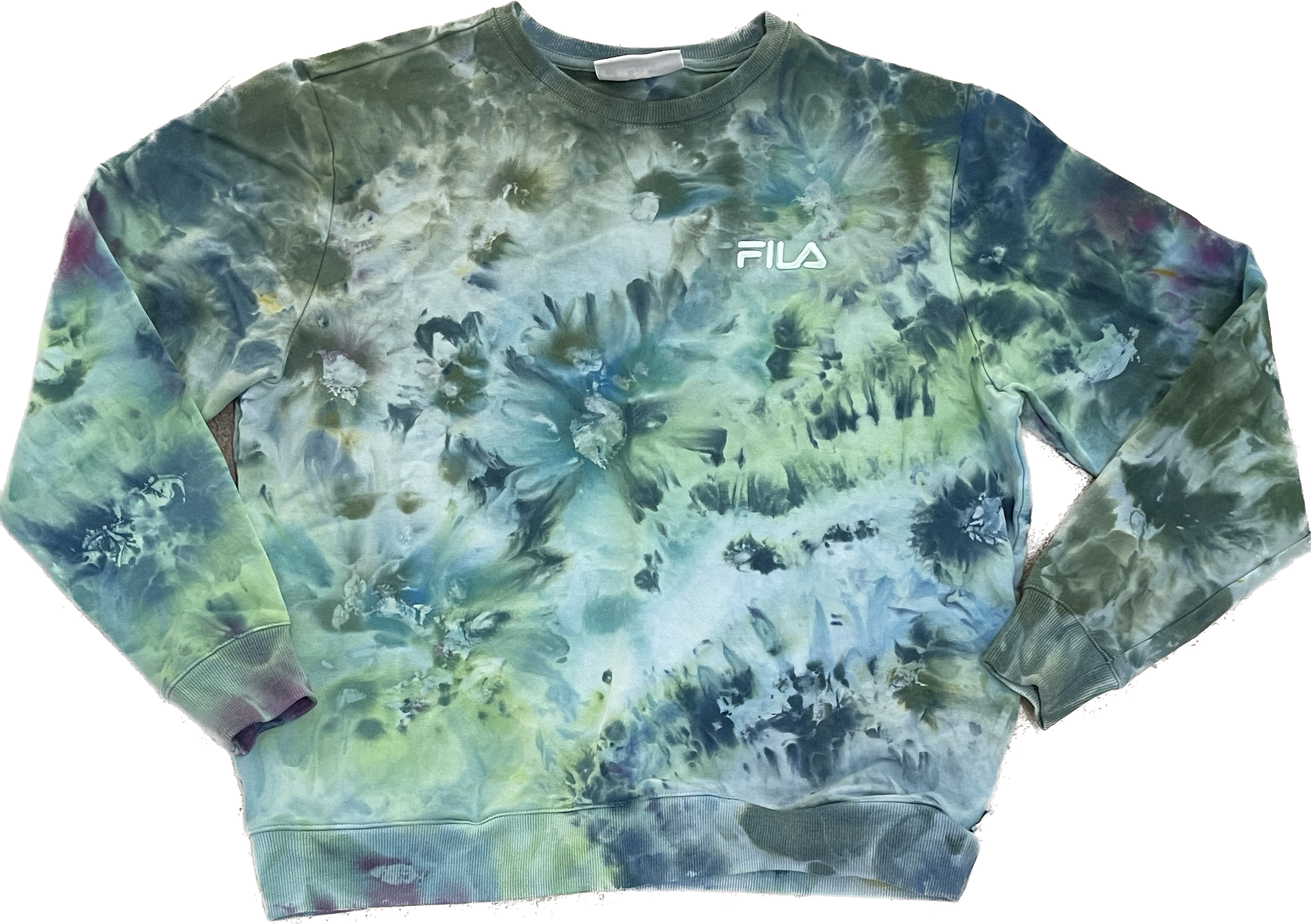 Sweatshirt - Tie Dye, Woman's Large, Green Sweatshirt, Handmade