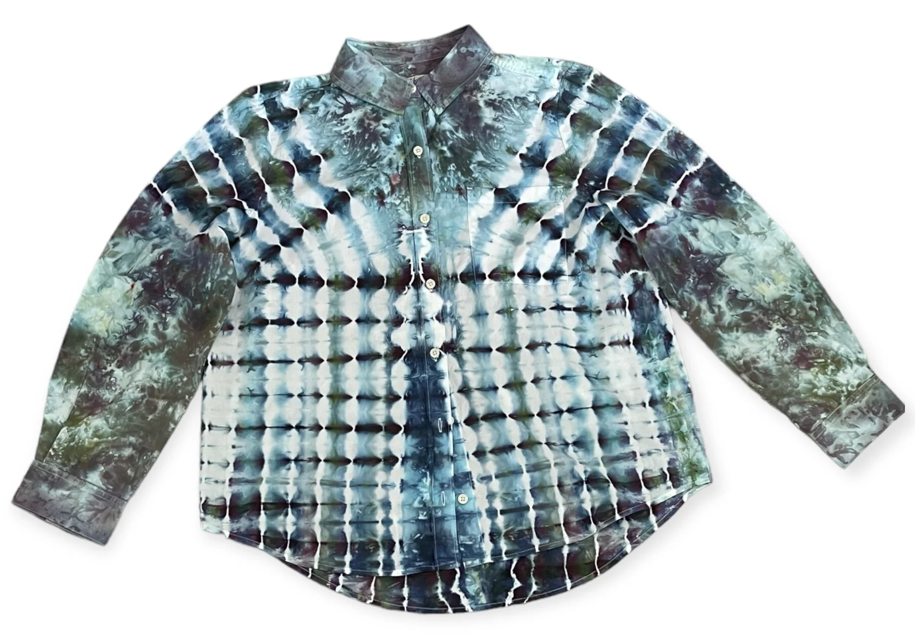 Women's Button-Up Shirt, Tie Dye