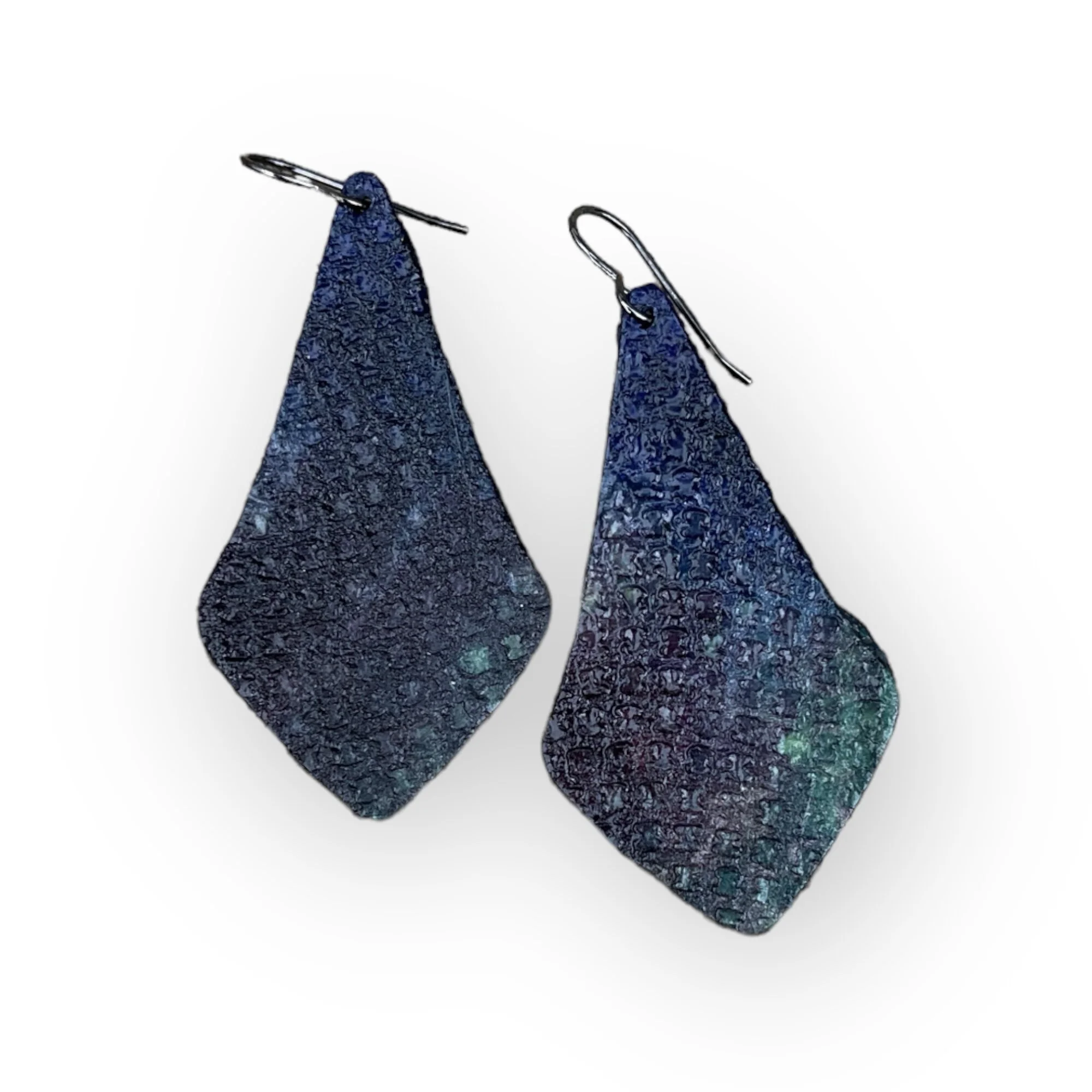 Green and Purple Earrings, Tie Dye Earrings, Festival Accessories