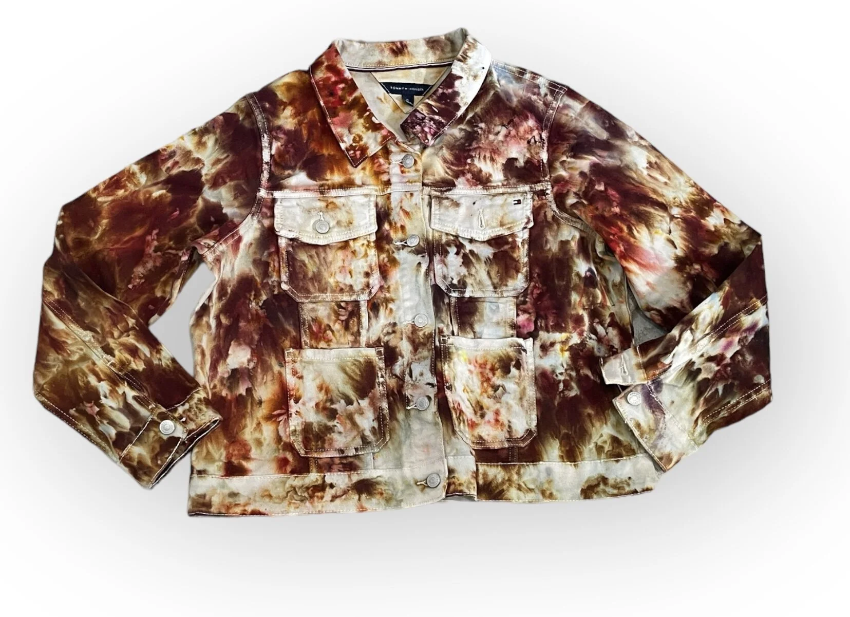 Tie Dye Denim Jacket, Womens XL