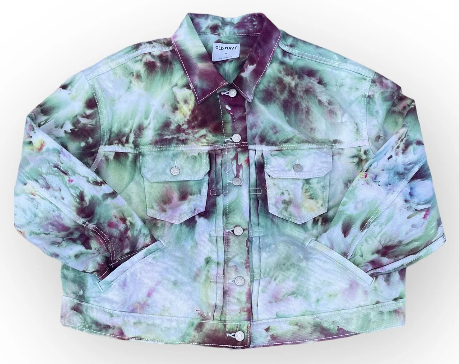 Denim Jacket, Tie Dyed Womens Size 2X