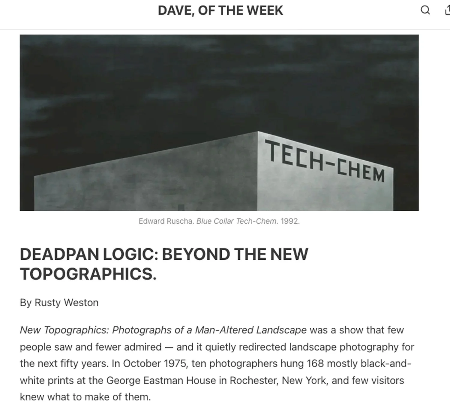 Deadpan Logic in Dave, of the Week