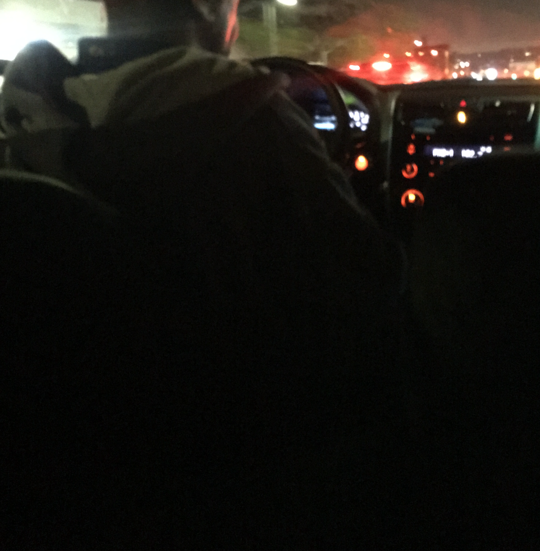 I used a blurry shot to protect his identity. The other photo I have is clear as day (er, night in this scenario). 