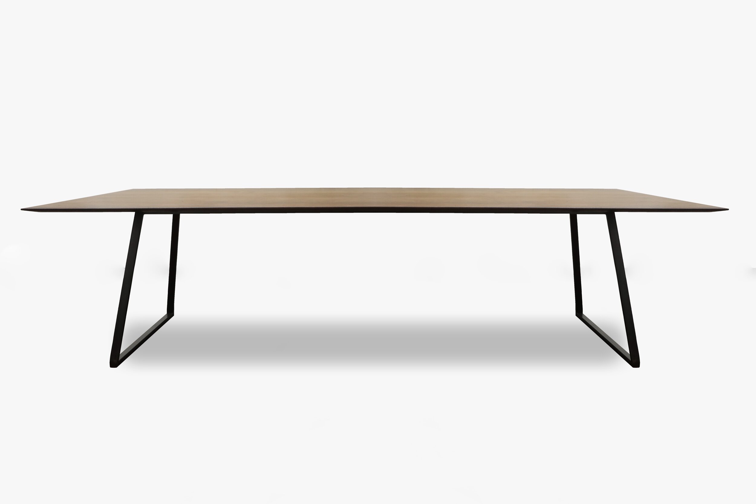   Eased Edge Solid Black Walnut Dining Table with Steel Base 30"h x 48"w x 120" - custom sizes available  