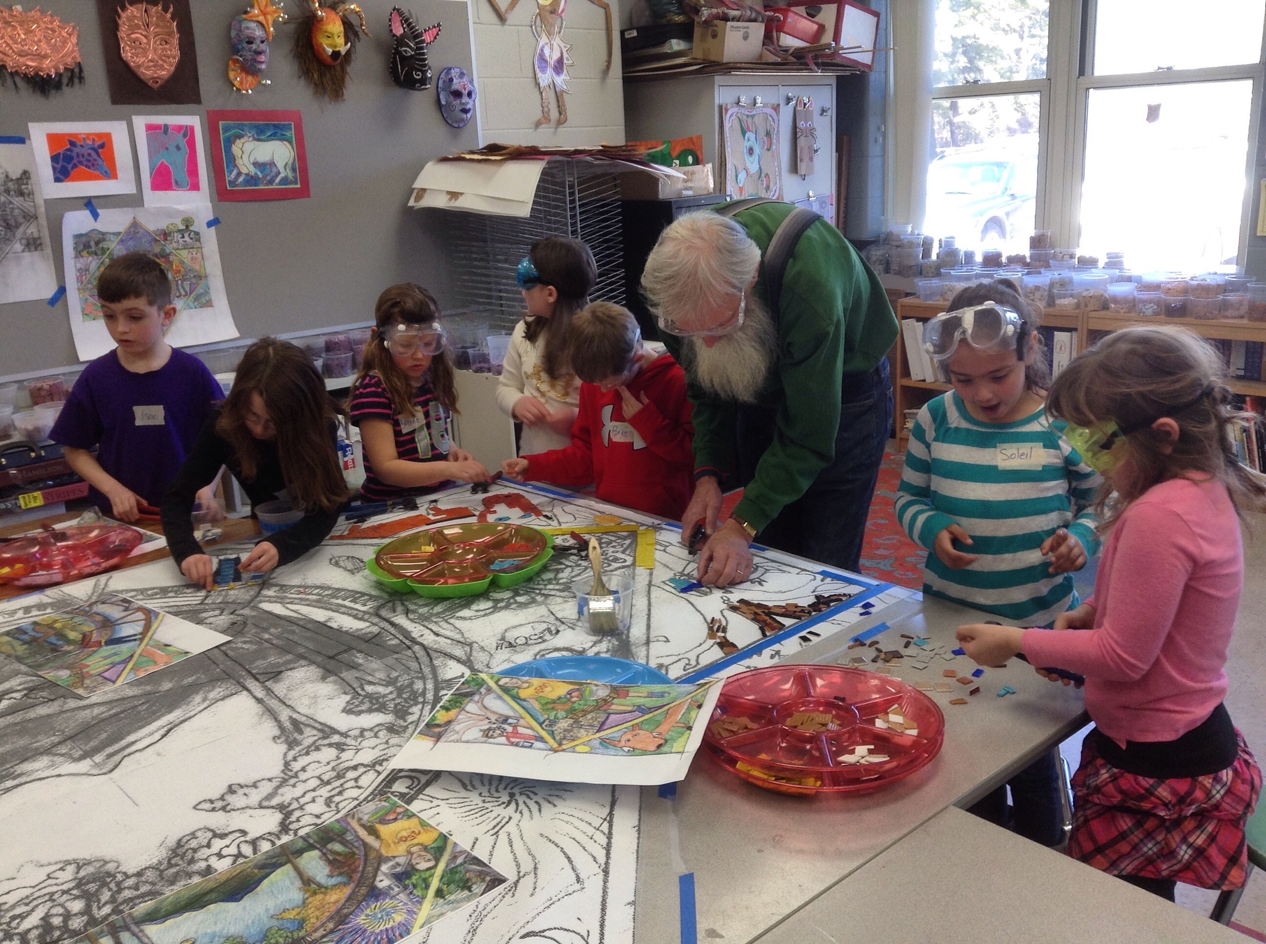 Community members came every day to work with students.
