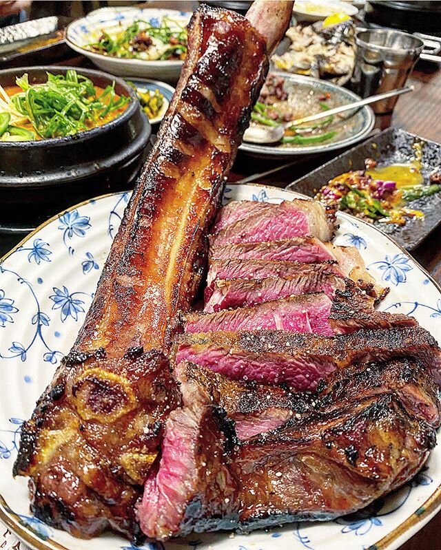 3lb korean bbq tomahawk steak here @umma.sf 🔥.