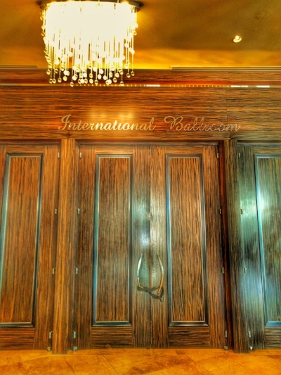 The doors to the International Ballroom are chained shut.