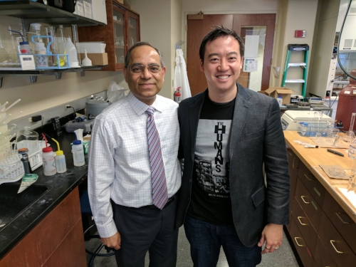 Ram, now an Associate Dean at VCU, giving me a tour of his lab after my career talk to VCU engineering undergrads in February 2017.