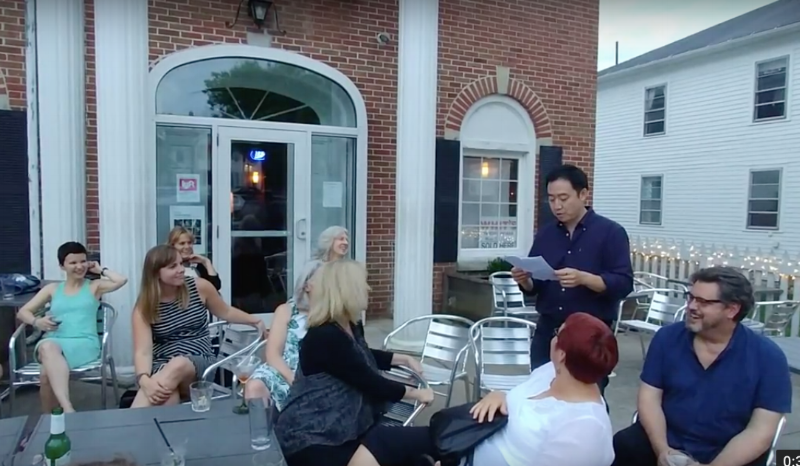 Getting "encouraged" to do an pop-up reading in the company of fiction, creative non fiction writers and poets outside the VI on a humid Gambier summer evening (thanks Elizabeth Dark and Stacy Murison!). Impromptu writer moments surrounded by scary talented, praised, award-winning creatives like this are what make the community of KRWW so special, year after year, each cohort connected to the community of each other and to the instructors & students of years prior.