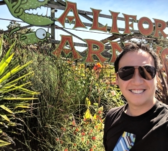 Outside the legendary California Carnivores in Sebastopol, California.